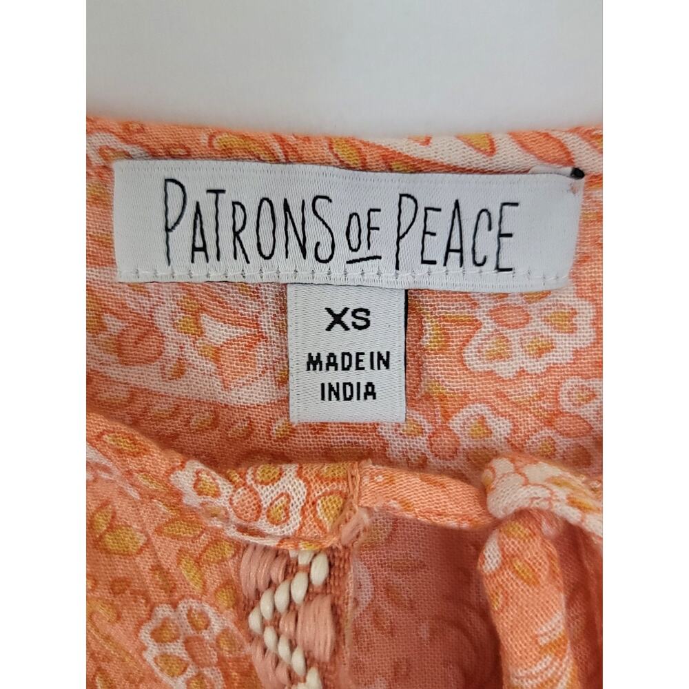 Patrons of Peace Boho Hippie Festival Coral Paisley Ruffle Tank Top Size XS - Picture 10 of 12